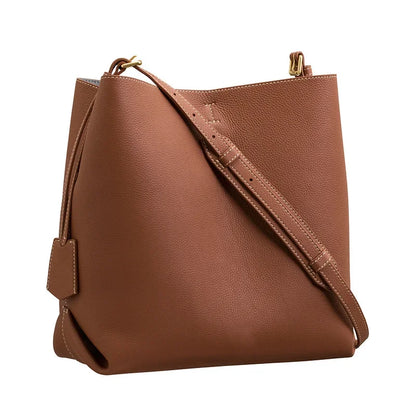 Luxury Genuine Cowhide Bucket Bag