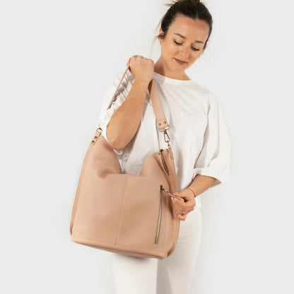 NGGU Chic Handmade Leather Bucket Crossbody Bag